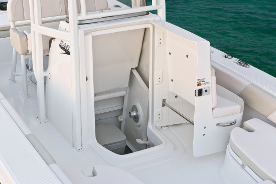 Robalo 246 Cayman center console storage