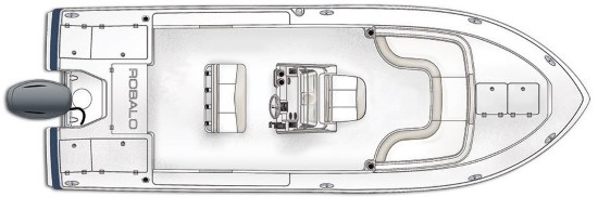 Robalo 246 Cayman overhead interior layout