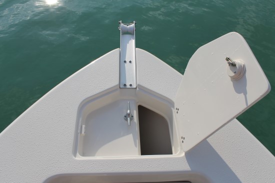 Sea Chaser 24 HFC anchor hatch open
