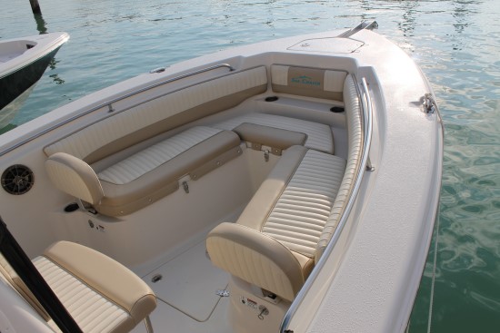 Sea Chaser 24 HFC bow seat cushions