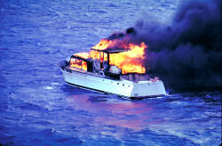 boat on fire