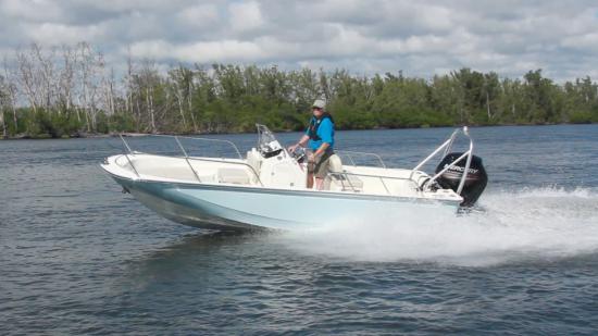 Boston Whaler 170 Montauk running