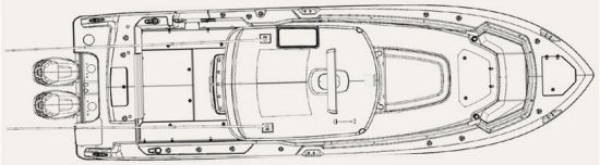 Boston Whaler 330 Outrage deck plan