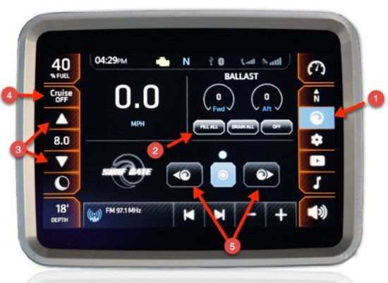 Chaparral 227 SSX Surf touch screen