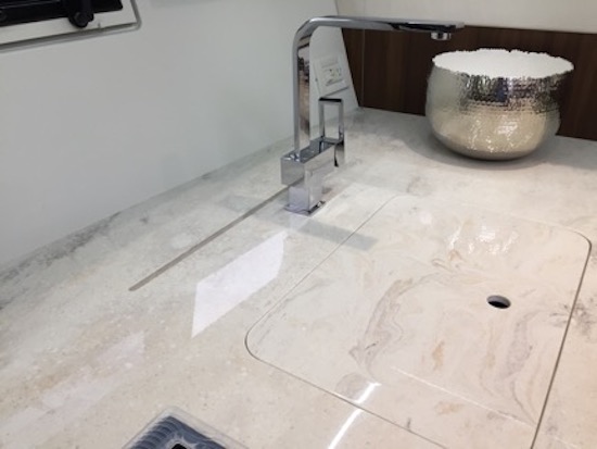 Galeon 485 HTS galley sink