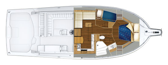 Hatteras 45 Express two cabin layout