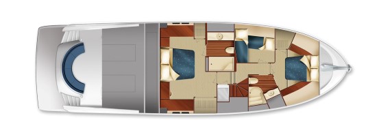 Hatteras 60 Motor Yacht lower deck layout