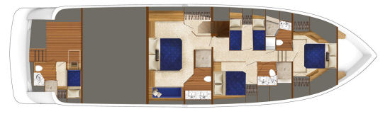 Hatteras 70 Motor Yacht accommodations layout