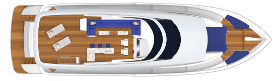 Hatteras 70 Motor Yacht fly bridge layout