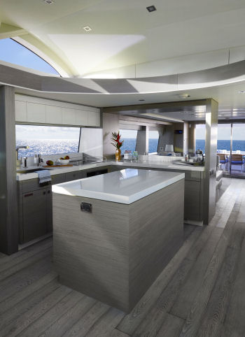 Hatteras 70 Motor Yacht galley