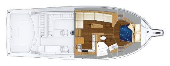 Hatteras GT45X Flybridge one cabin layout