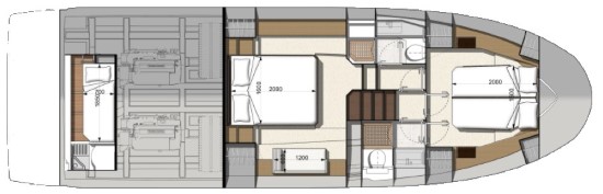 Prestige 460 Fly Lower Deck Layout