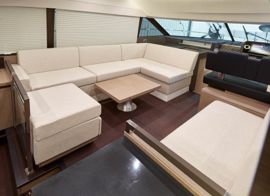 Prestige 460 Fly Table Lowered