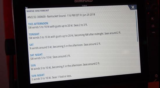 SiriusXM Marine Weather five day