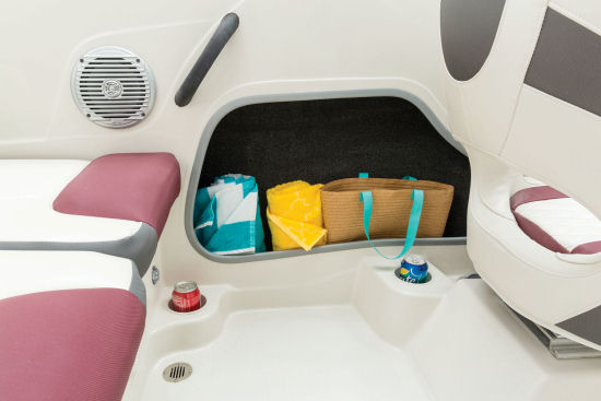 Tahoe 450 TS Outboard gunwale storage