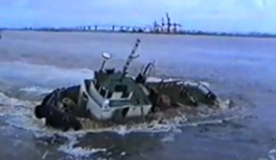 Tug being tripped