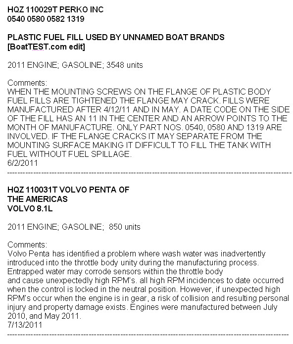 USCG RECALL