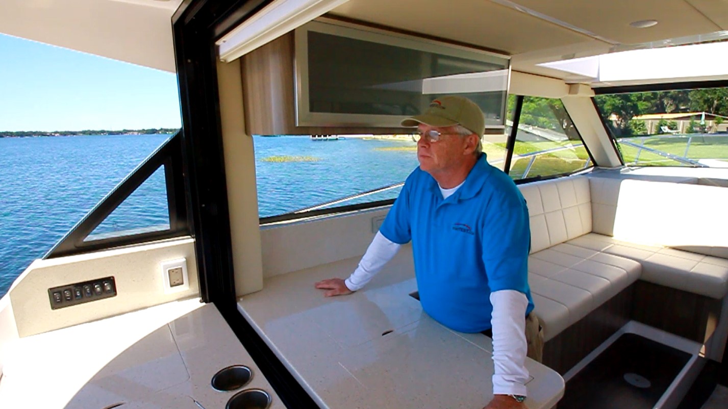 Retractable glass panel