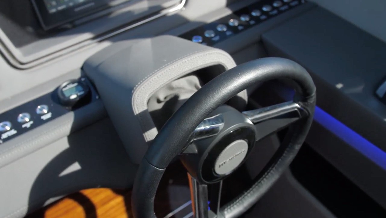 Leather wrapped steering wheel