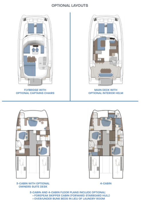 Aquila 50 optional layouts