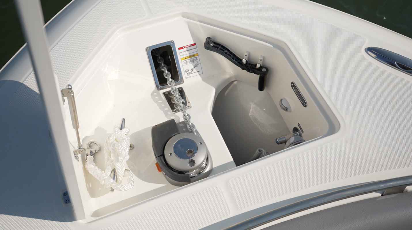 Boston Whaler 380 Realm anchor locker