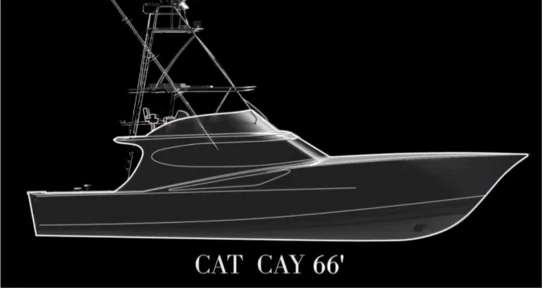 Hatteras Cat Cay 66' side view