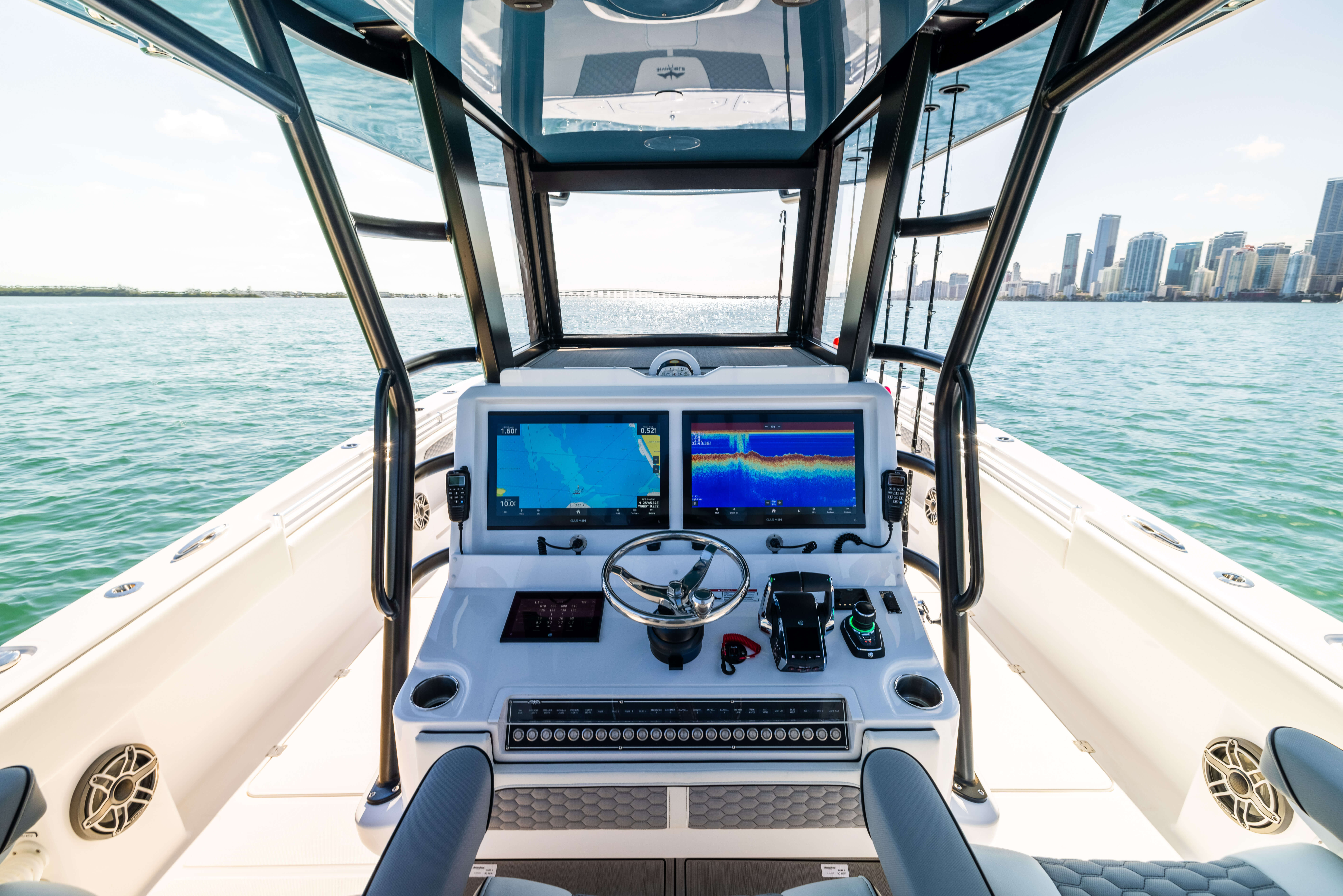 Invincible Boats 36' Catamaran helm