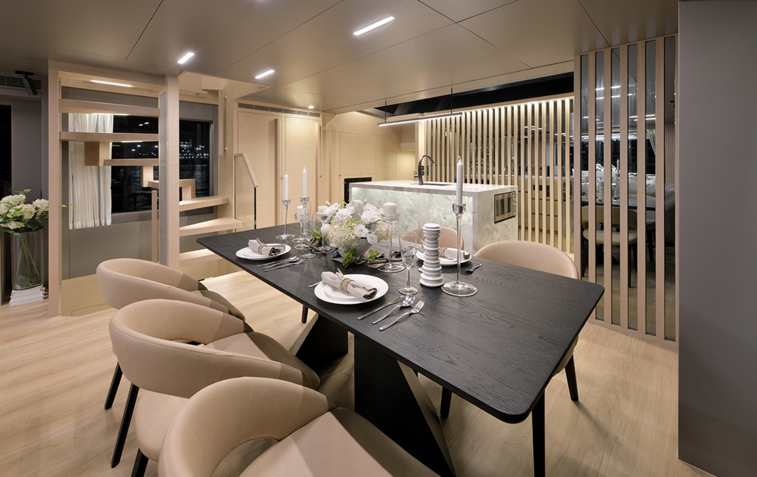 Horizon FD75 Skyline formal dining, salon