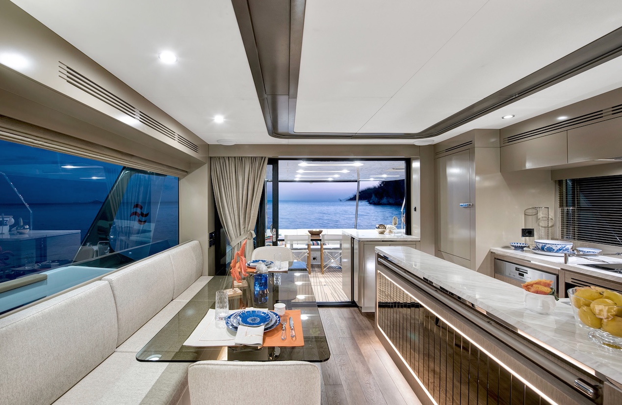 dining area of the Sirena 68