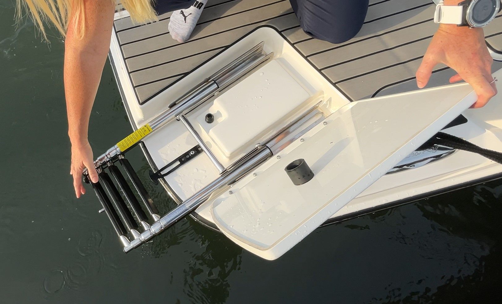 SeaRay SLX 280 sterndrive ladder
