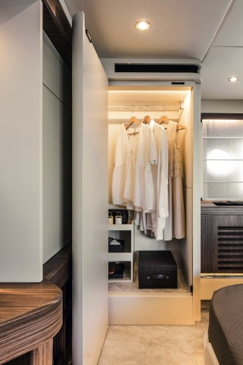 Absolute 58 Fly master stateroom closet