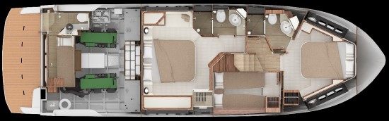 Absolute 58 Fly lower deck layout