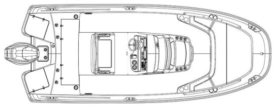 Boston Whaler 210 Dauntless deck plan