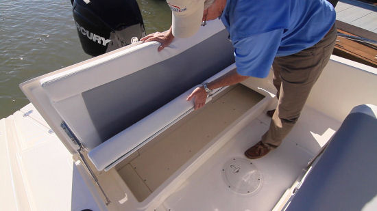 Boston Whaler 210 Dauntless seat storage