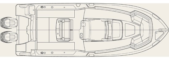 Boston Whaler 250 Outrage deck plan
