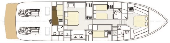 Cheoy Lee Bravo 72 accommodations layout