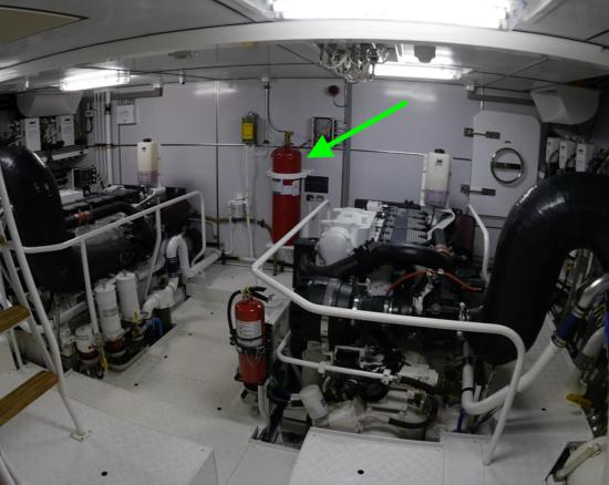 Cheoy Lee CLA 76 Flybridge engine room