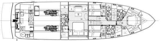 Cheoy Lee CLA 76 Flybridge accommodations plan