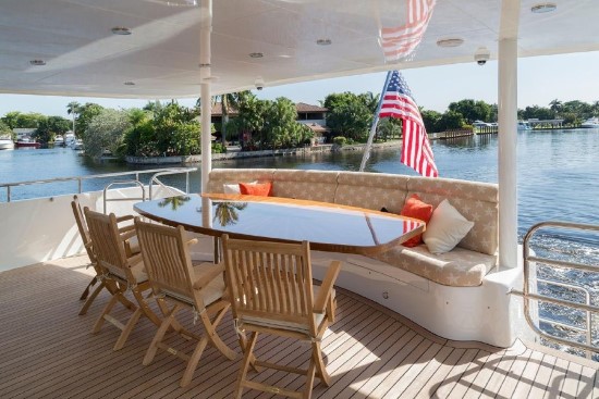Cheoy Lee Global 104 Yacht Aft Deck Settee