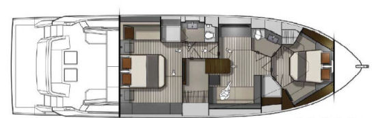 Cruisers Yachts 54 Cantius accommodations layout