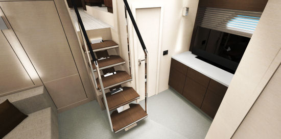 Cruisers Yachts 54 Cantius stairs