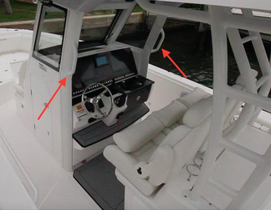 Everglades 335CC grab rails