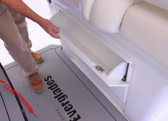 Everglades 335CC helm storage