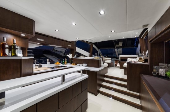 Galeon 560 Skydeck Dark Walnut Interior