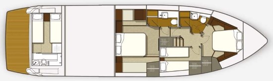 Galeon 560 Skydeck Accommodations Layout