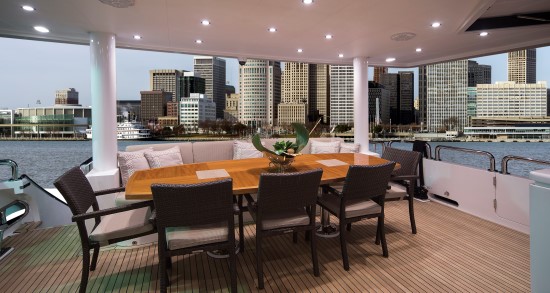 Hargrave 100 Sassy aft deck dining