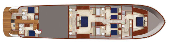 Hatteras 100 Raised Pilothouse accommodations layout