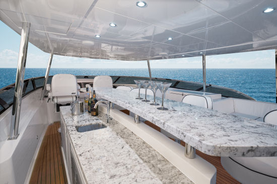 Hatteras 100 Raised Pilothouse counter top