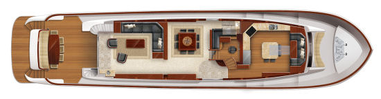 Hatteras 100 Raised Pilothouse square dining table