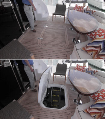 Hatteras 60 Motor Yacht engine hatch